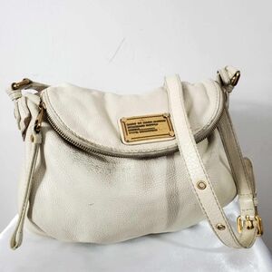 Marc by Marc Jacobs Natasha Light Taupe Pebbled Leather Crossbody Bag